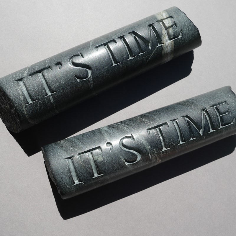 It's Time hand engraved geological core samples (from the Goldfields, Yilgarn Craton WA)