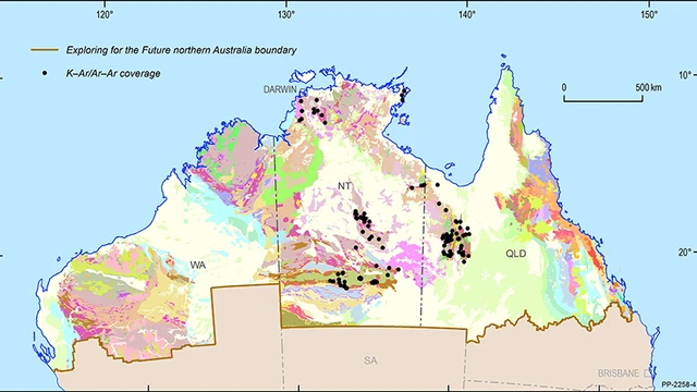 Spatial coverage of Ar-Ar isotope data for northern Australia (compilation in progress).