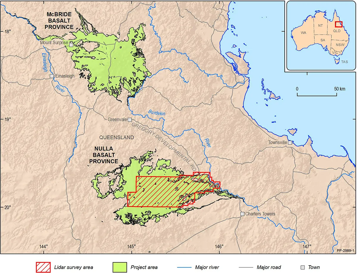 Upper Burdekin LiDAR survey area in northern Queensland. The survey data has helped better understand the groundwater resources in the region and guide future developments