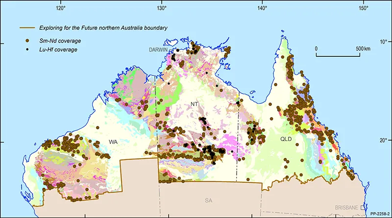 Spatial coverage of Ar-Ar isotope data for northern Australia (compilation in progress).