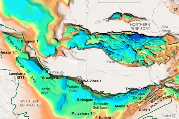 Map showing the wells sampled for inorganic analyses in the Officer-Musgrave Region in both Western Australia and South Australia