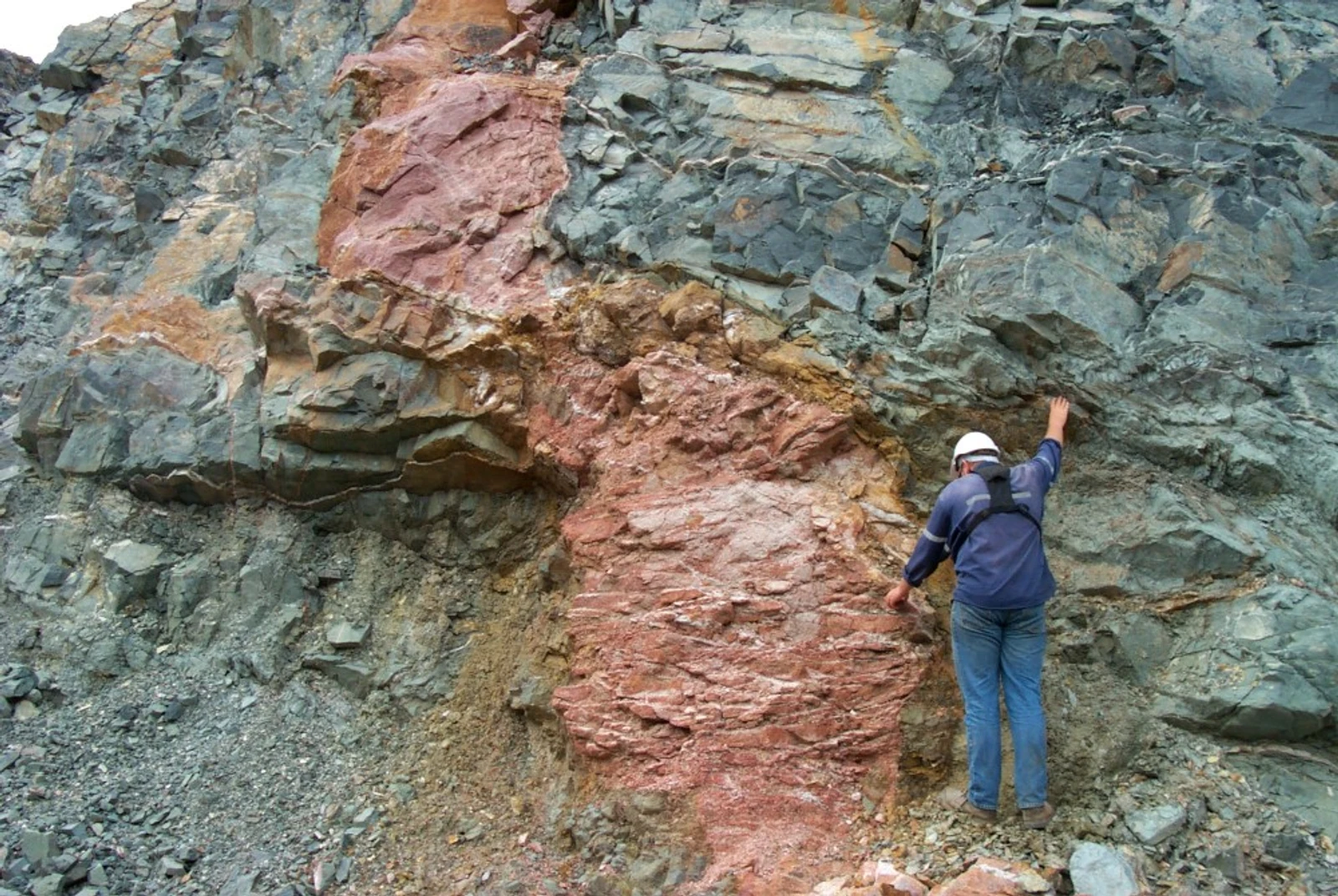 A person standing at the Jupiter deposit in the Yilgran Craton, Western Australia