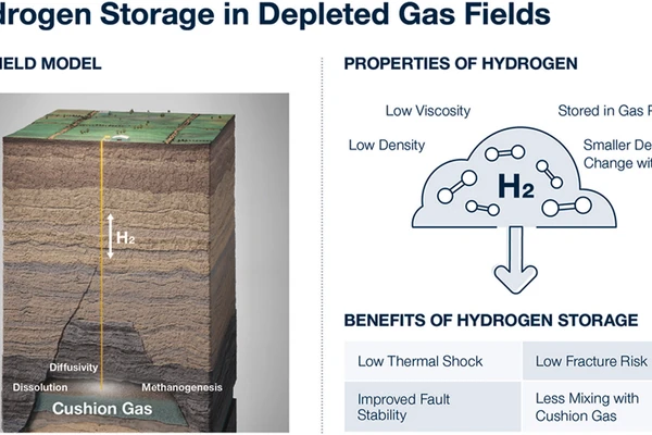 An illustration of hydrogen storage in depleted gas fields 